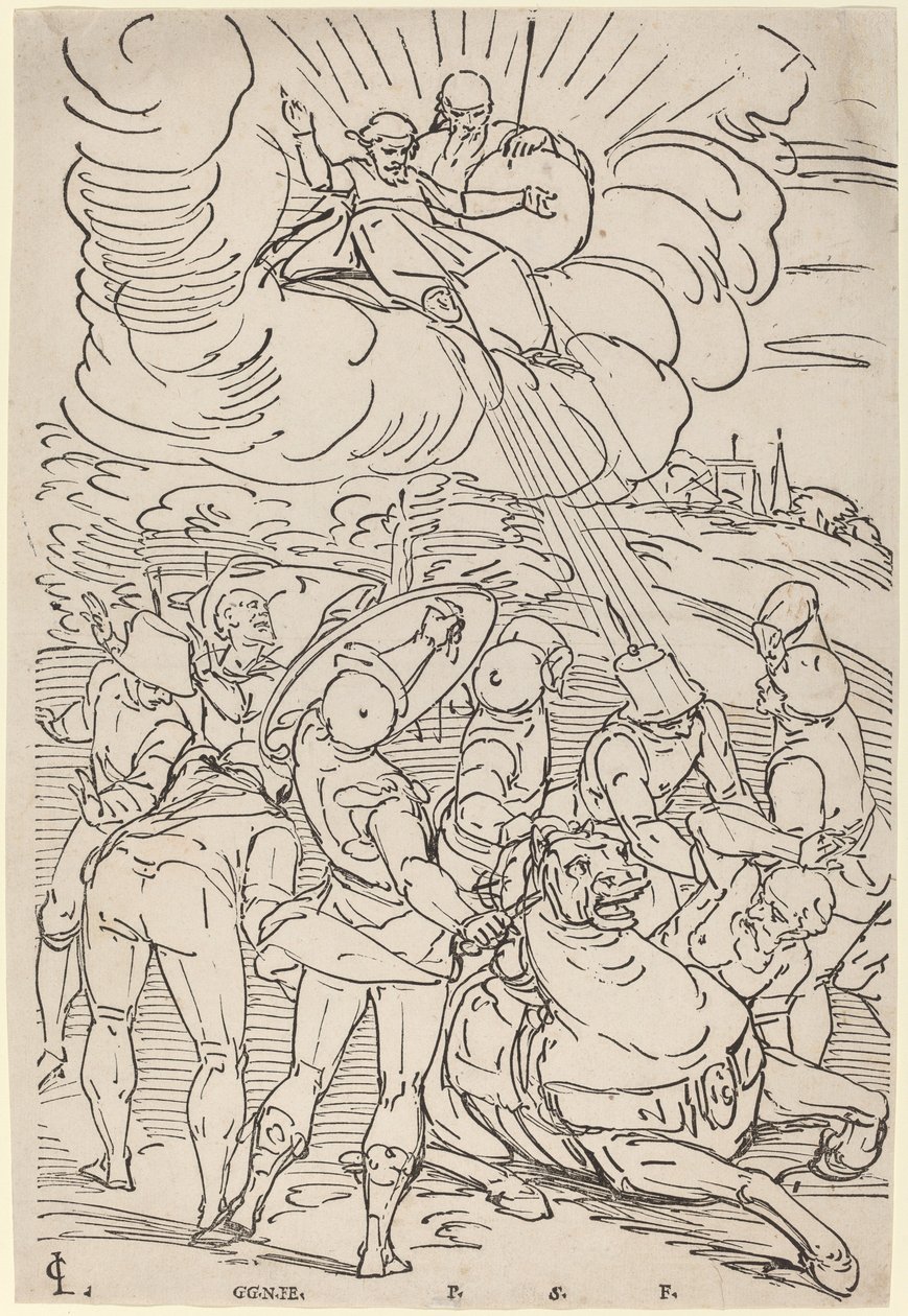 Nawrócenie św. Pawła autorstwa Master G.G.N. after Luca Cambiaso