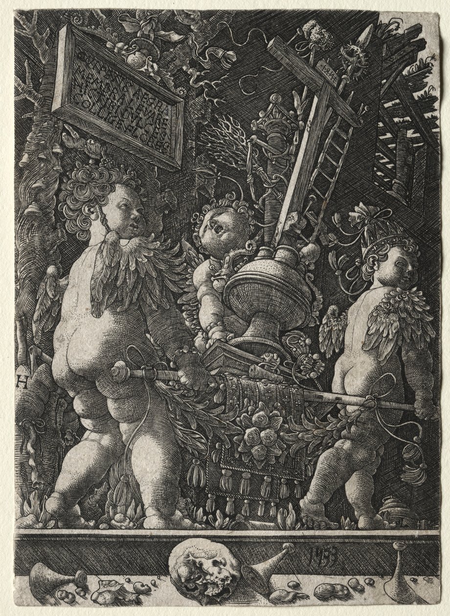 Aniołowie niosący herby Męki Pańskiej, 1533. autorstwa Master H. L.