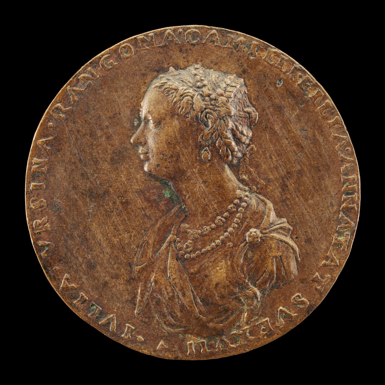 Giulia Orsini, 1537-1598, żona Baldassarre Rangoniego, ok. 1930 r. 1554 [awers], 1554. autorstwa Master IAC. URB.