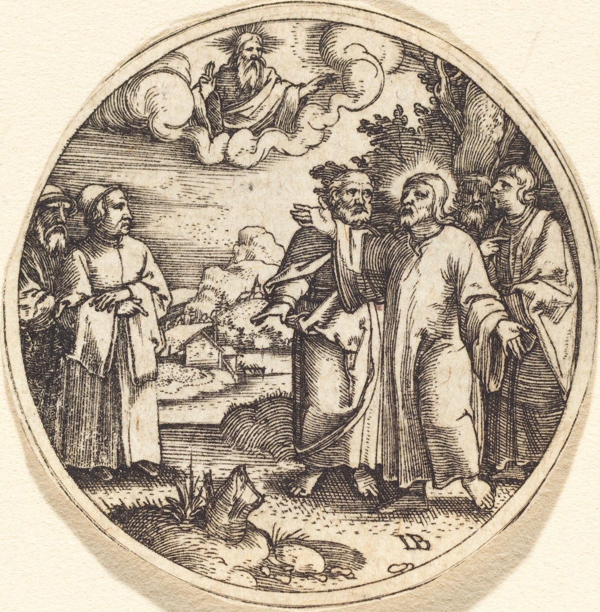 Chrystus z Trzema Swoimi Apostołami autorstwa Master IB