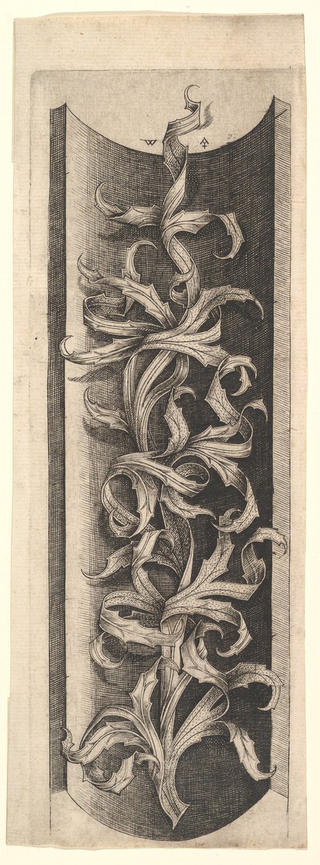 Ornament liściasty, ca. 1465-90. autorstwa Master W. with the Key