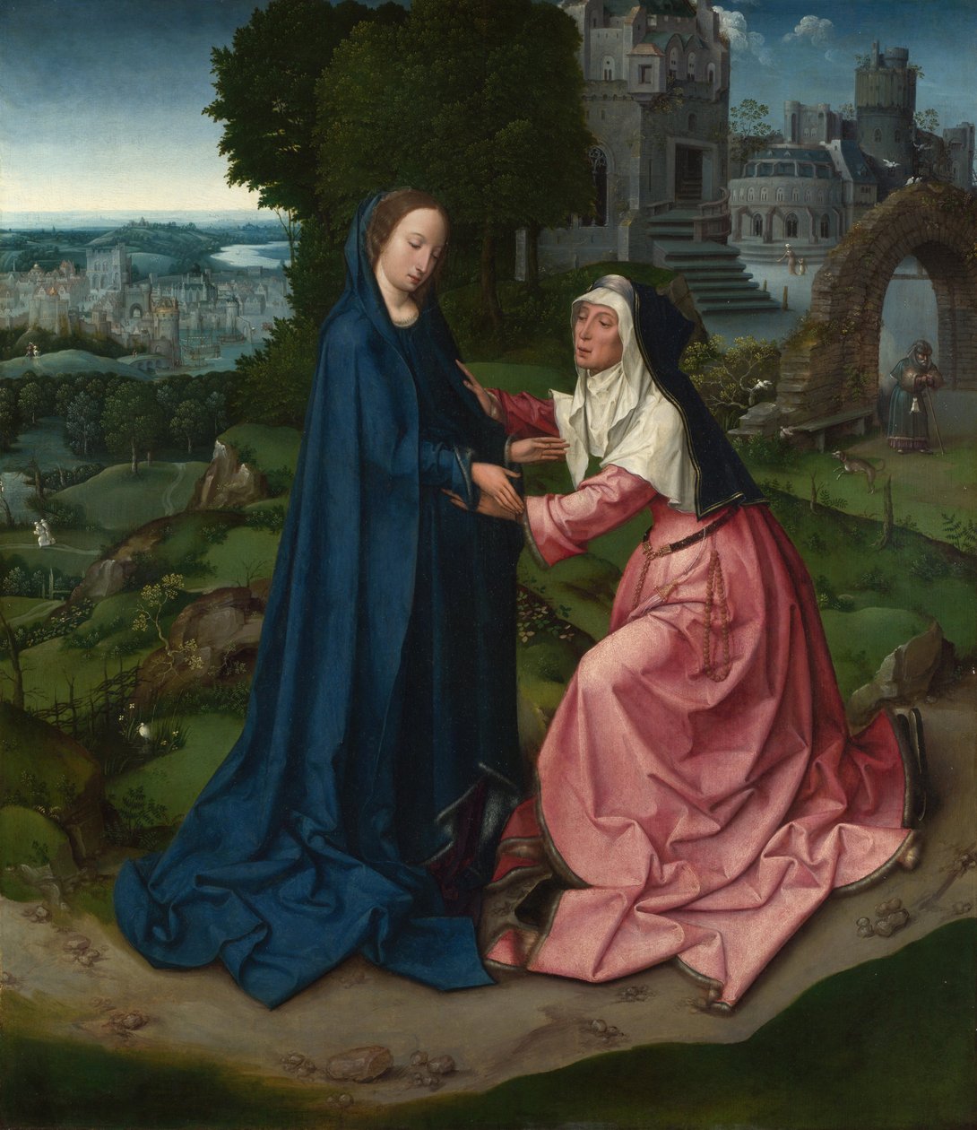 Nawiedzenie Najświętszej Marii Panny u św. Elżbiety. Panel z Ołtarza, ok. 1515 autorstwa Master of 1518