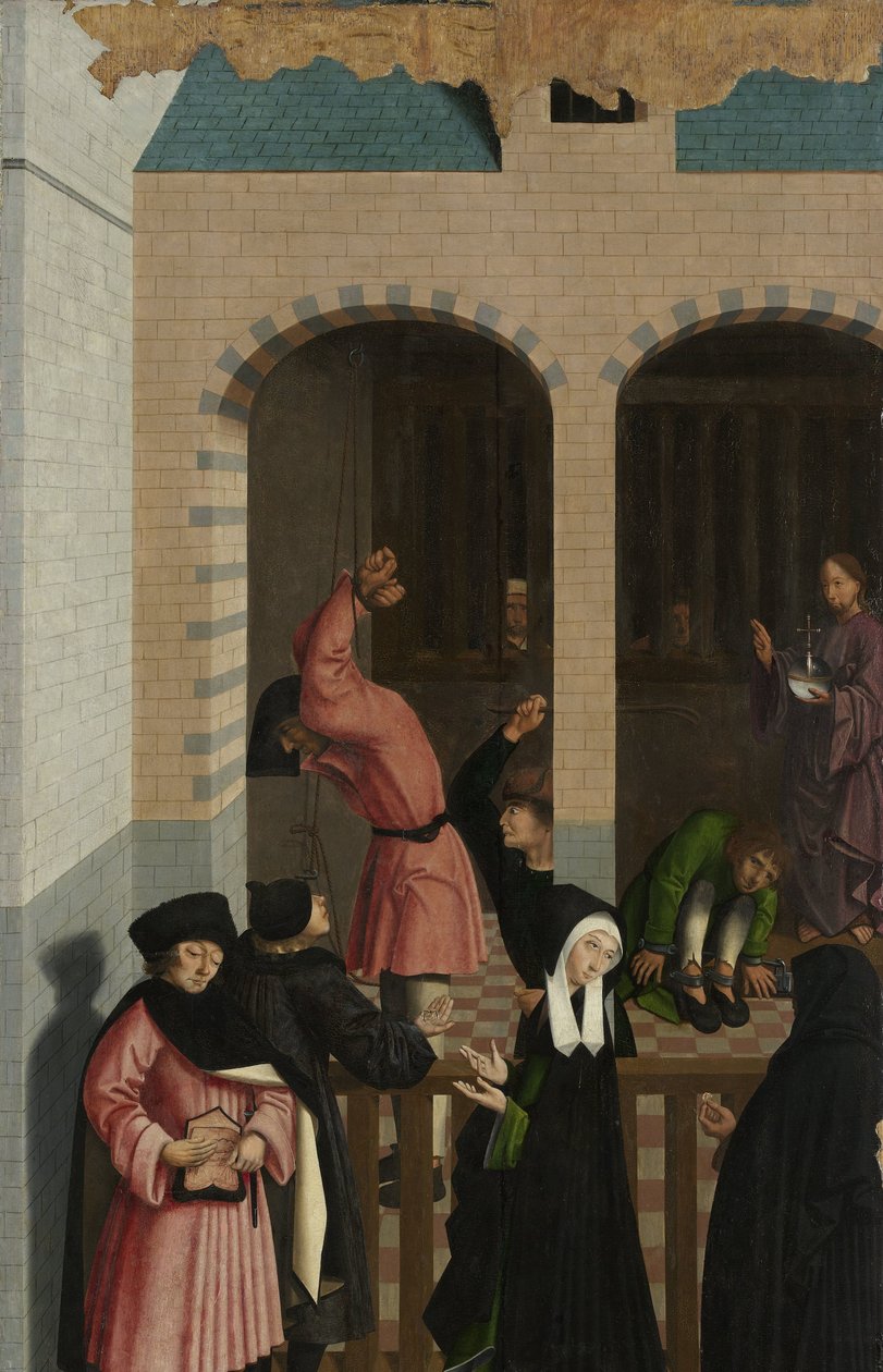 Siedem uczynków miłosierdzia Panel poliptyku z siedmioma uczynkami miłosierdzia: Pocieszenie więźniów autorstwa Master of Alkmaar