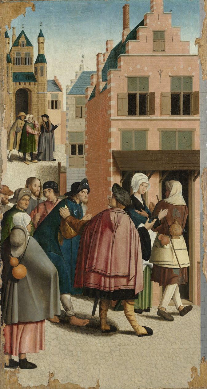 Siedem uczynków miłosierdzia: schronienie podróżnika, 1504 autorstwa Master of Alkmaar