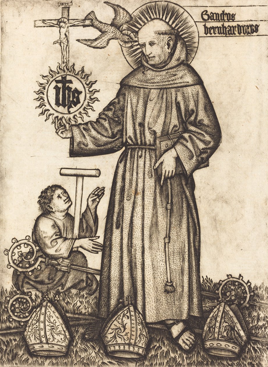 Św. Bernard, lata pięćdziesiąte XIV wieku. autorstwa Master of Balaam