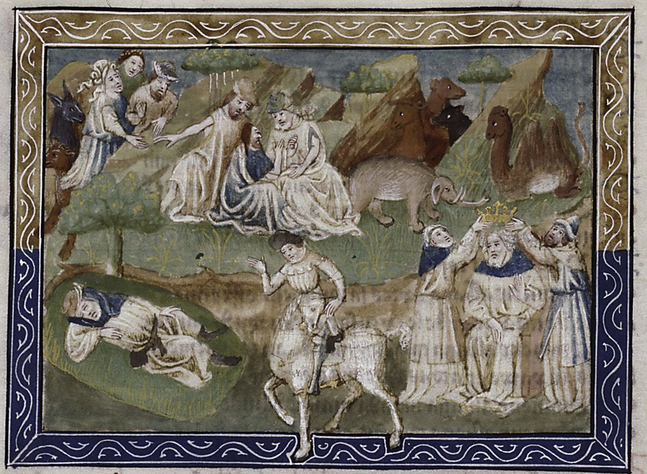 Senna wizja Czyngis-chana Od: Jean Hayton, Kwiat opowieści o Ziemi Wschodu, c.1410 autorstwa Master of Berry Apocalypse