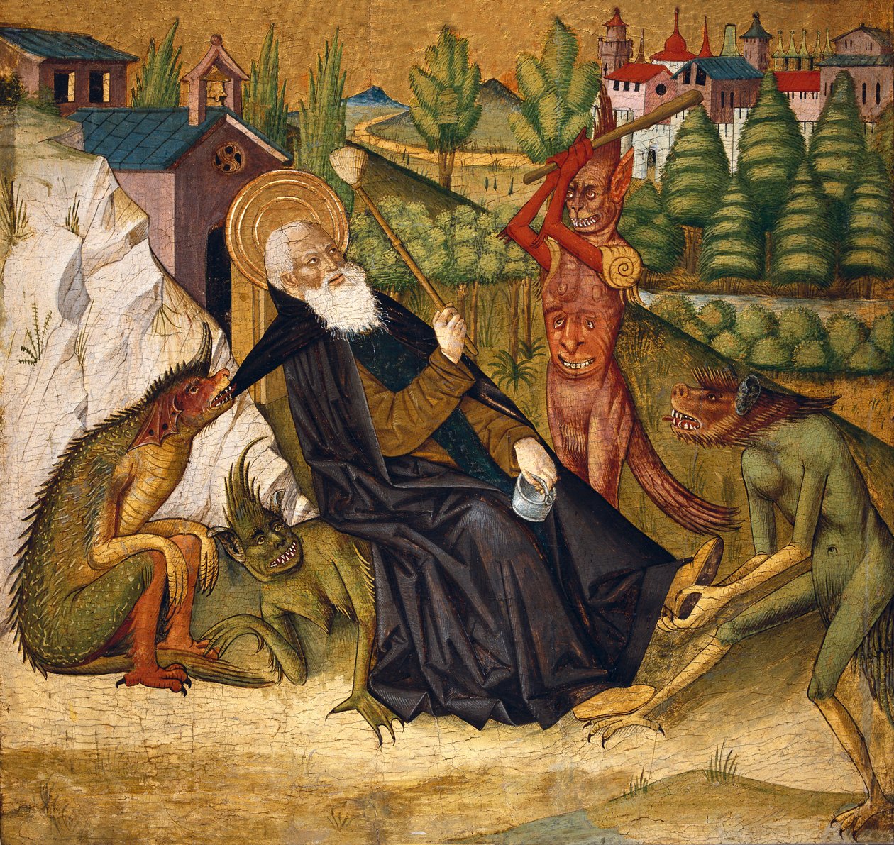 Kuszenie św. Antoniego na pustyni autorstwa Master of Bonnat