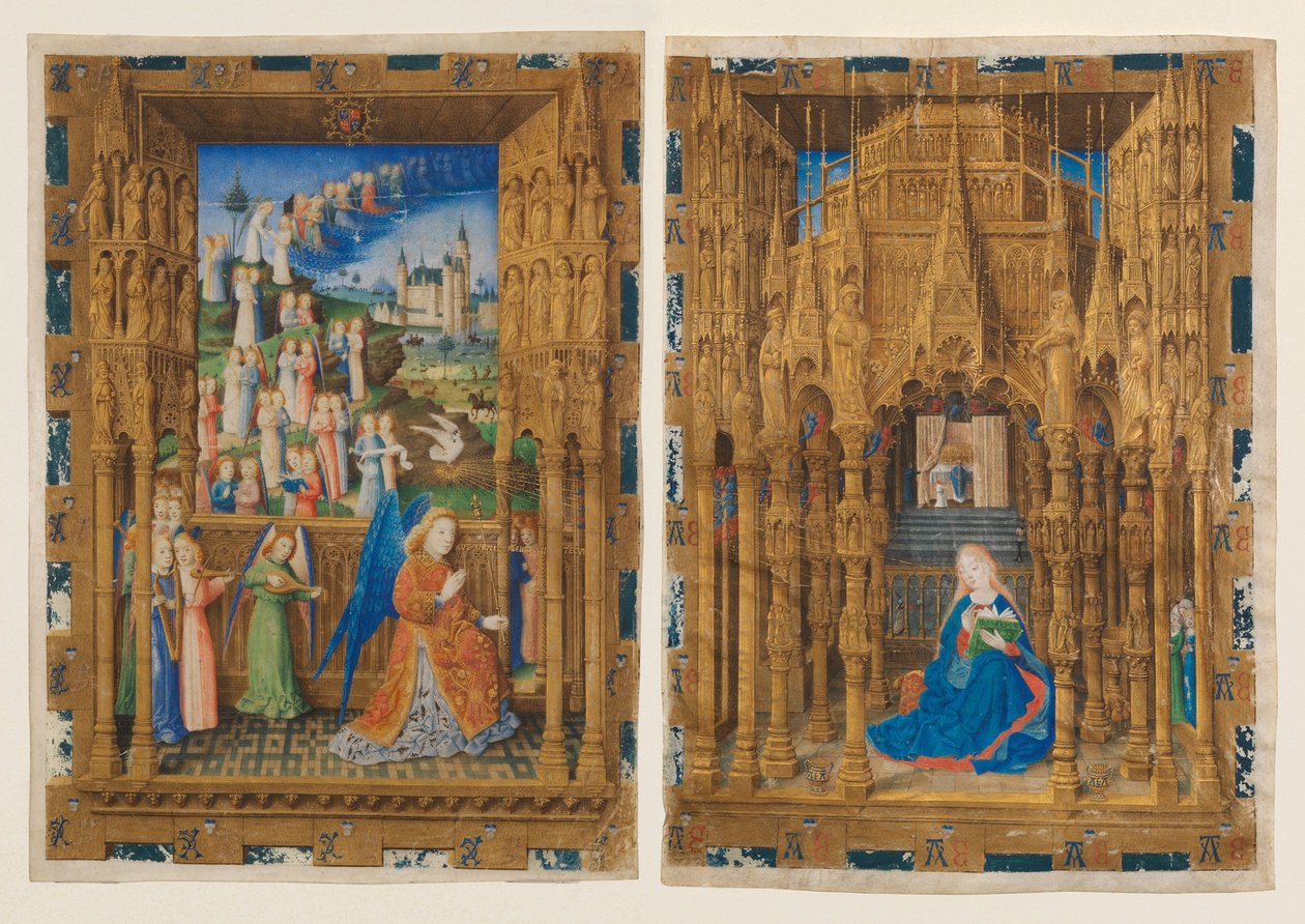 Zwiastowanie z Godzinek Karola Francuskiego autorstwa Master of Charles of France