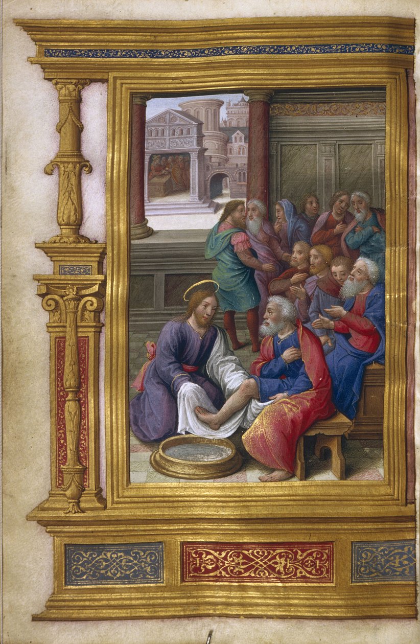 Chrystus obmywający nogi apostołom, 1500-1550 autorstwa Master of Claude de France