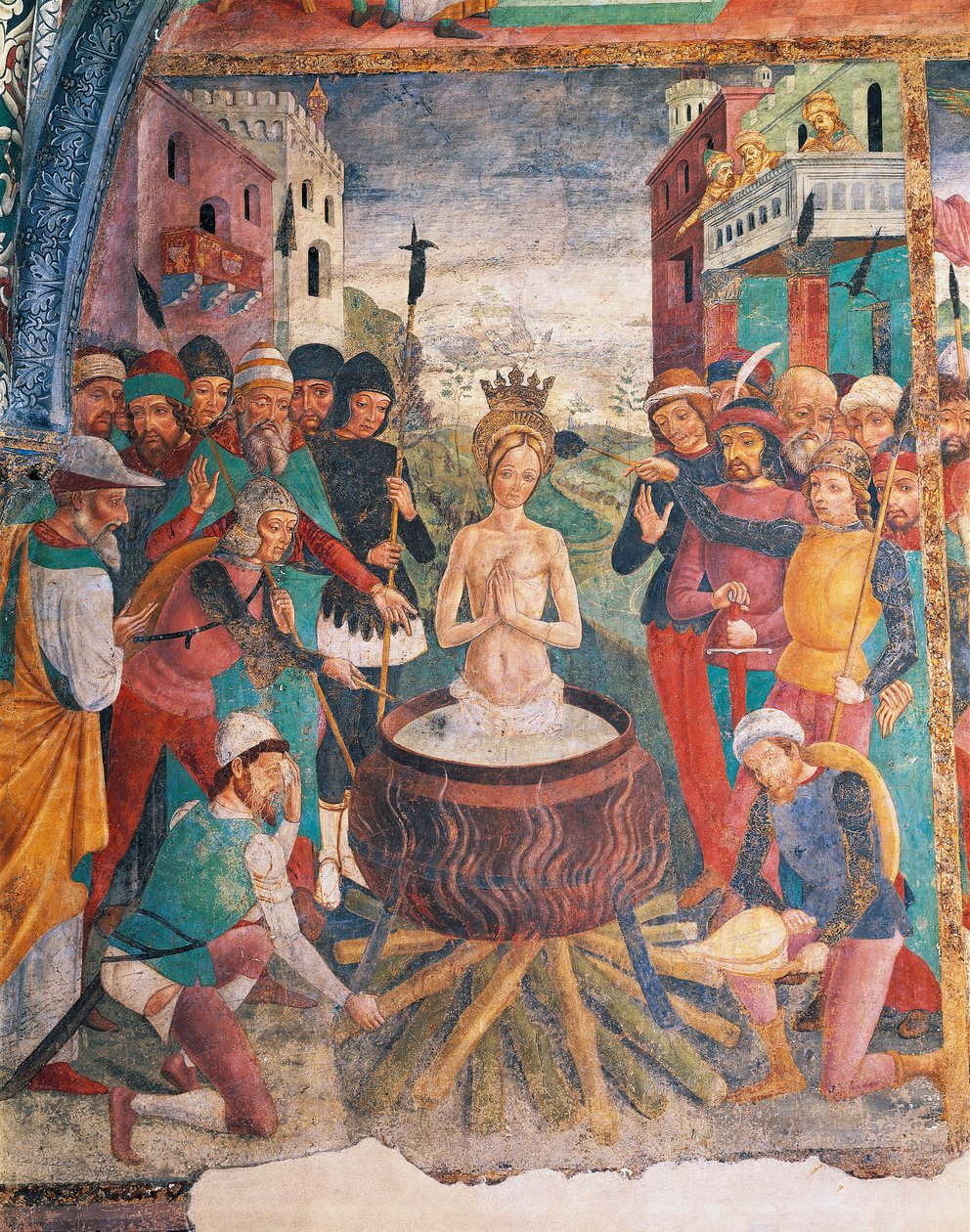 Włochy, Region Piemont, Prowincja Alessandria, Serralunga di Crea, Sacro Monte di Crea, Sanktuarium Santa Maria Assunta, Kaplica św. Małgorzaty z Antiochii, Męka Św. Małgorzaty z Antiochii autorstwa Master of Crea