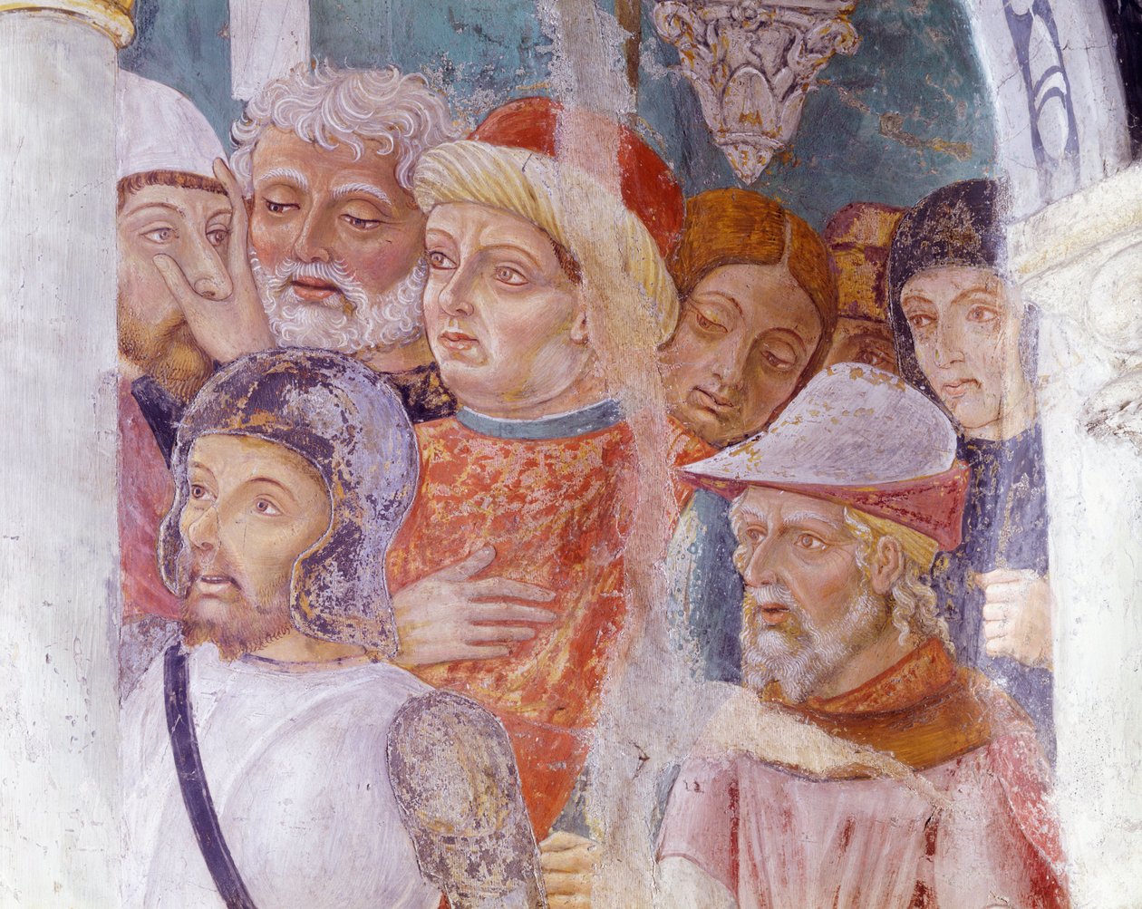 Włochy, region Piemont, prowincja Alessandria, fresk w kaplicy w Bazylice Santa Maria Assunta autorstwa Master of Crea