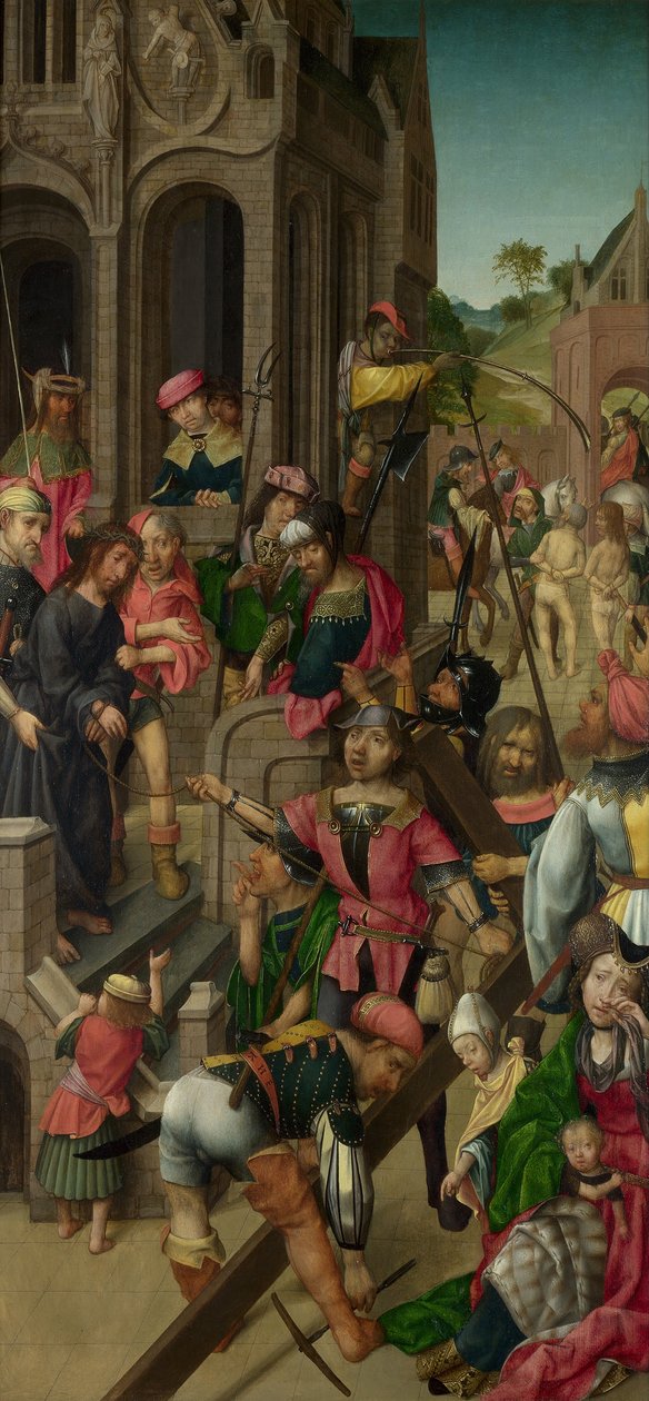 Chrystus przedstawiony tryptykowi ludowemu: Sceny z Męki Pańskiej, lewy panel, ok. godz. 1510 autorstwa Master of Delft