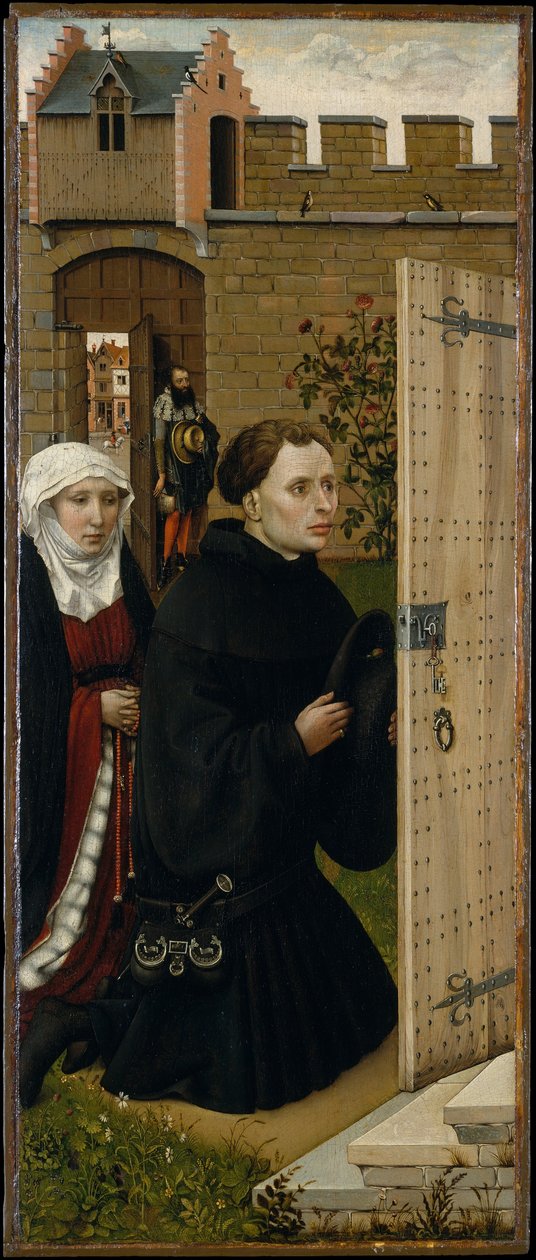 Tryptyk Zwiastowania (Ołtarz Merode), ok. 1427-32 (olej na dębie) autorstwa Master of Flémalle