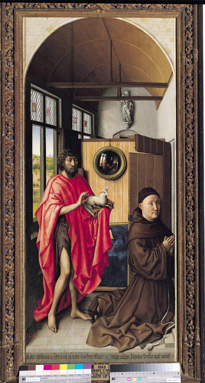 Jan Chrzciciel i darczyńca, Heinrich Von Werl z Ołtarza Werla, 1438 (zob. też 161980) autorstwa Master of Flémalle