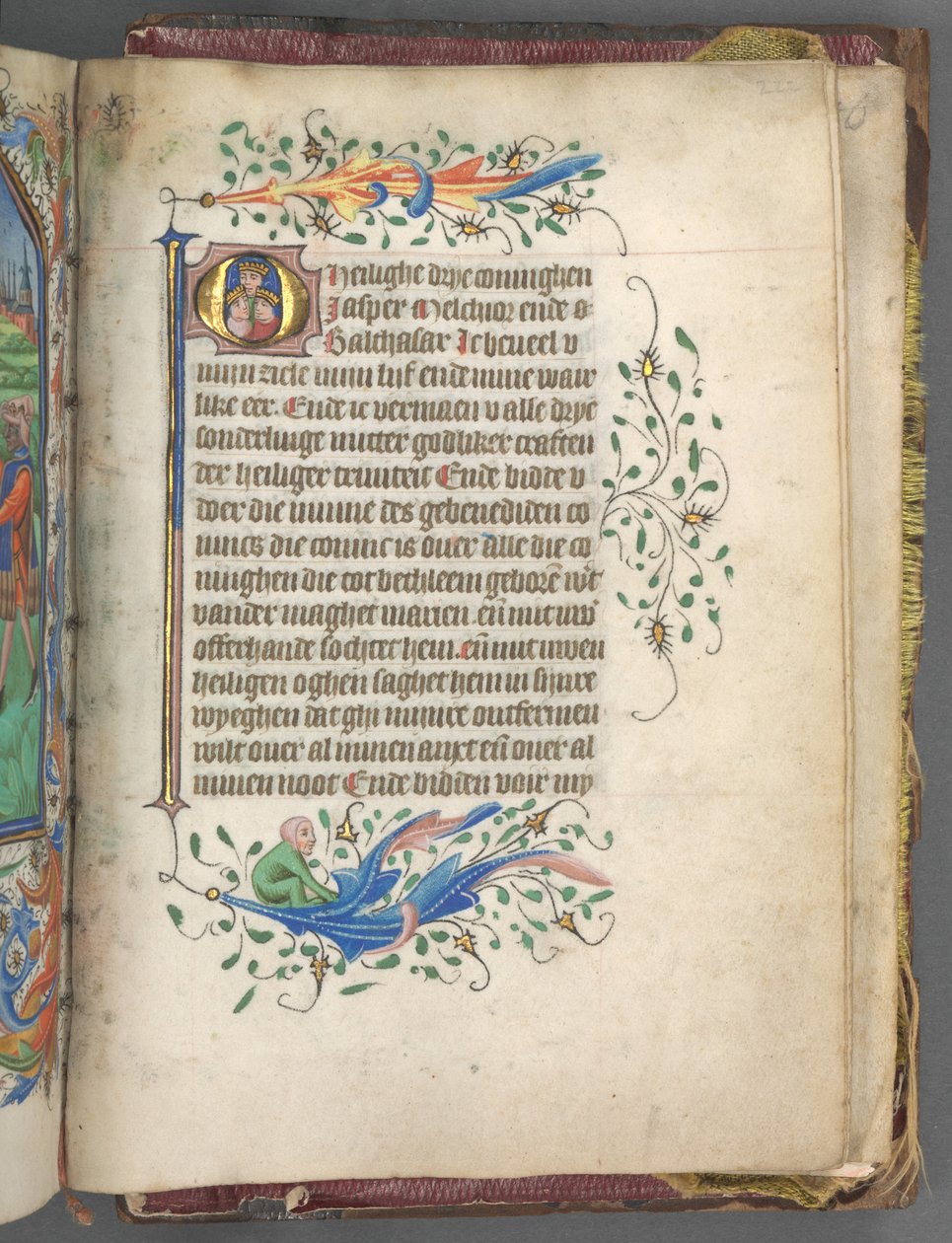 Księga godzin (użytek Utrecht): fol. 222r, inicjał z Trzema Królami autorstwa Master of Gijsbrecht van Brederode