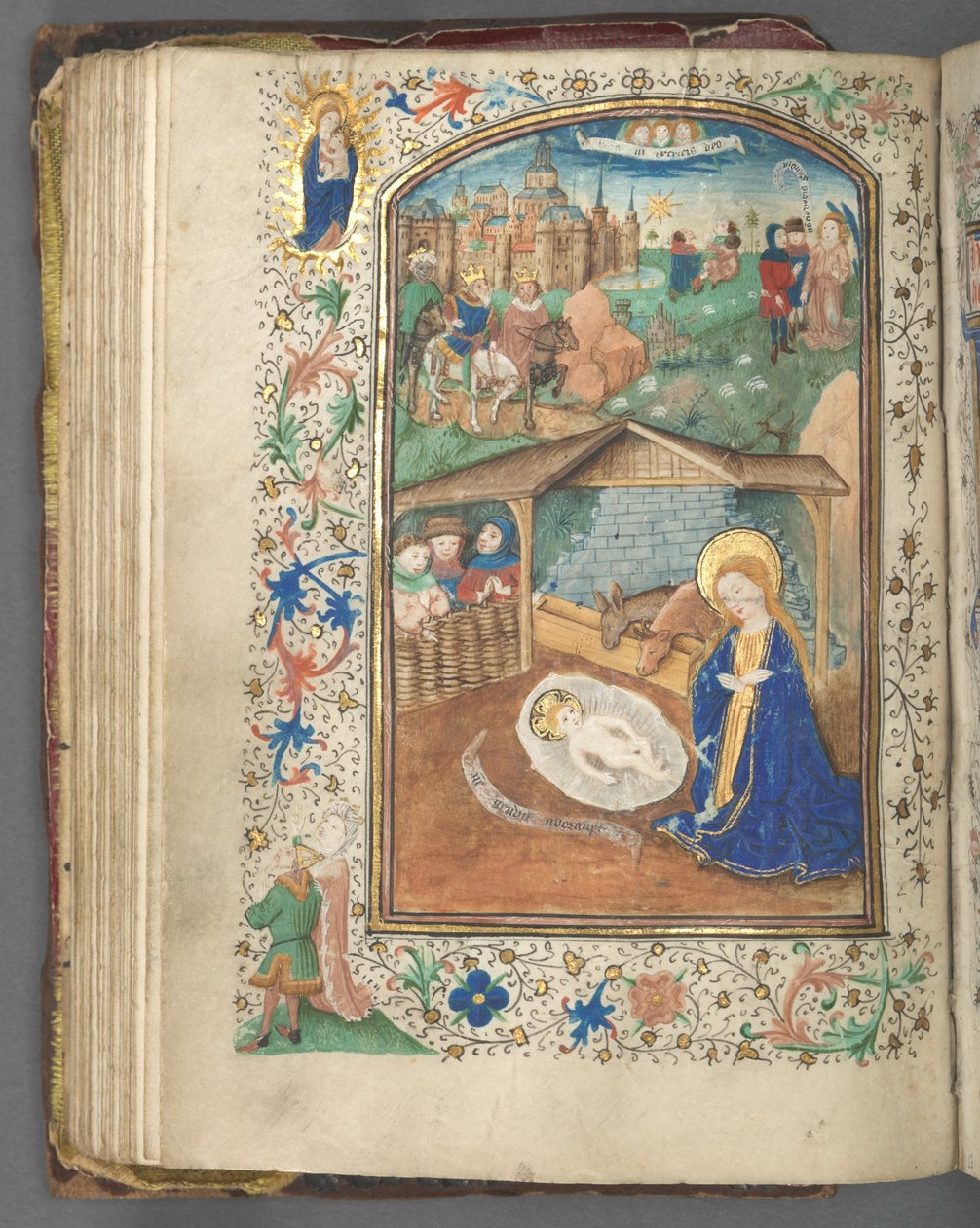 Księga Godzin (użytek Utrecht): fol. 62v, Narodzenie Pańskie autorstwa Master of Gijsbrecht van Brederode