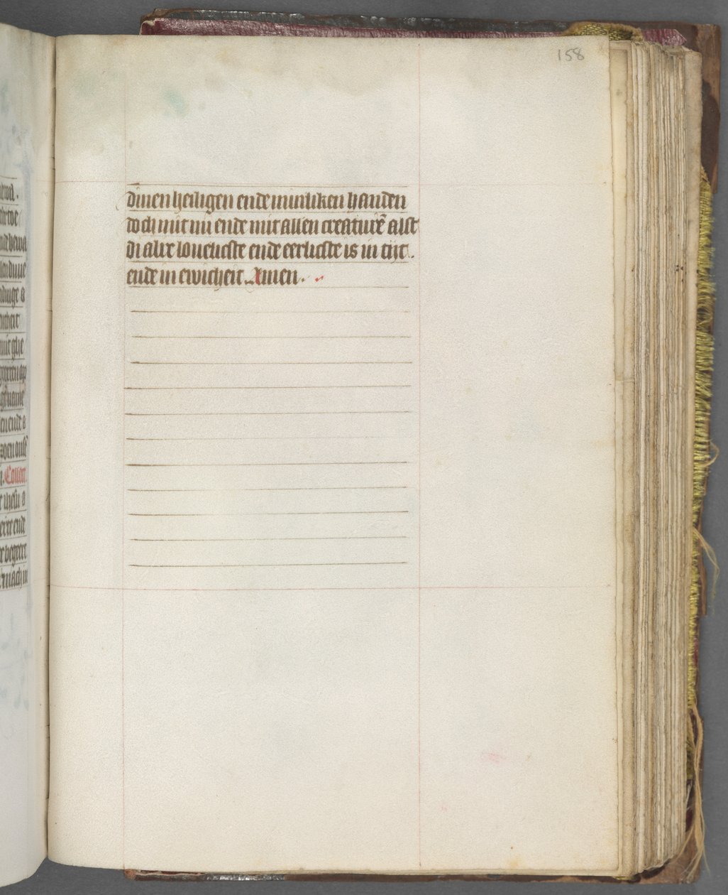Księga godzin użytkowania Utrechtu: fol. 158r, Tekst, c. 1460-1465. autorstwa Master of Gijsbrecht van Brederode