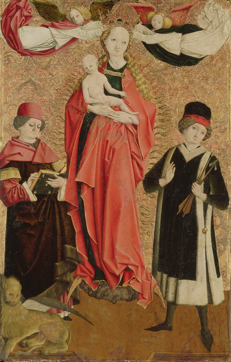 Matka Boża Niepokalanego Poczęcia ze św. Markiem i św. Sebastianem autorstwa Master of Grossgmain