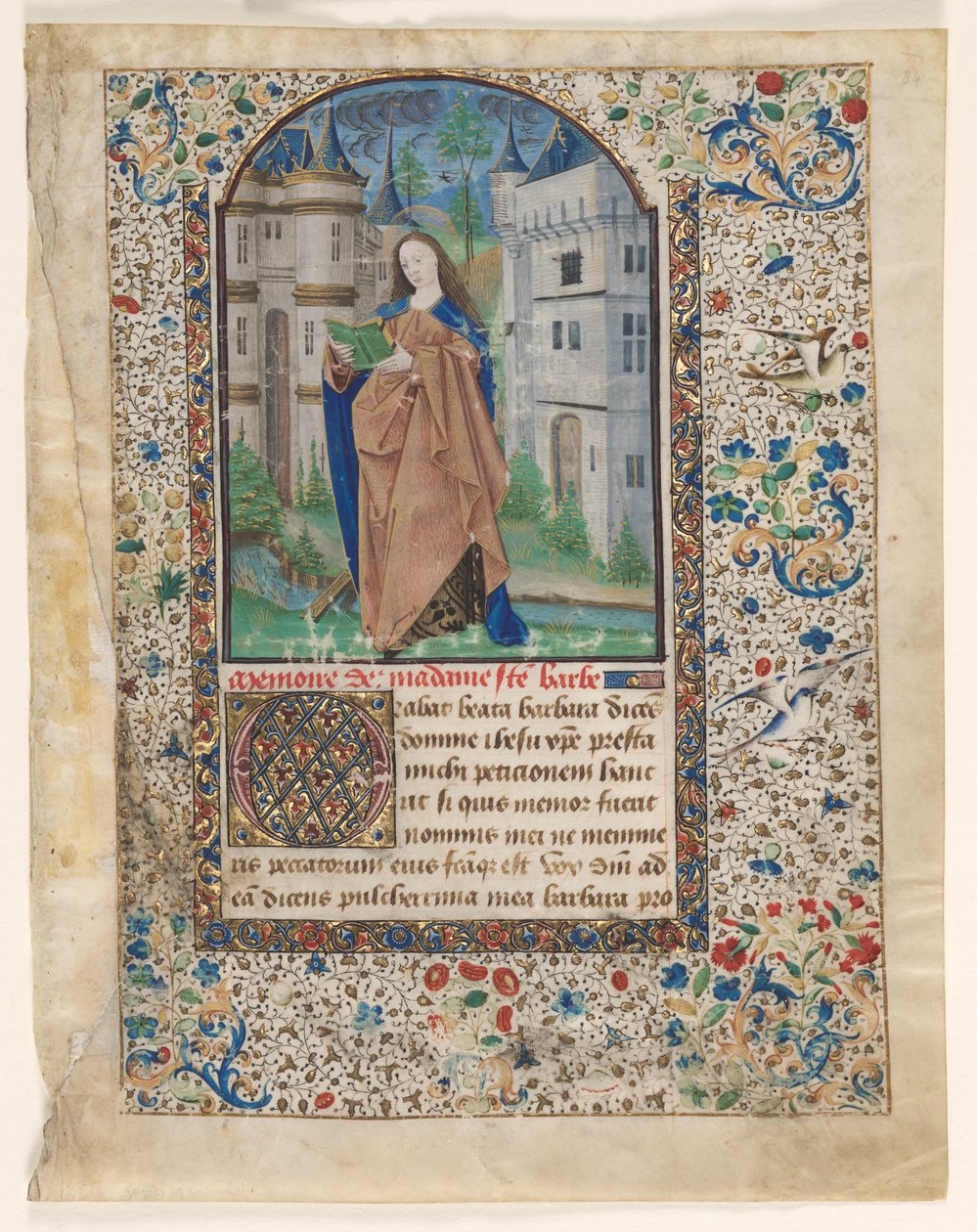 Kartka z Księgi Godzin: Św. 1465. autorstwa Master of Jacques de Luxembourg