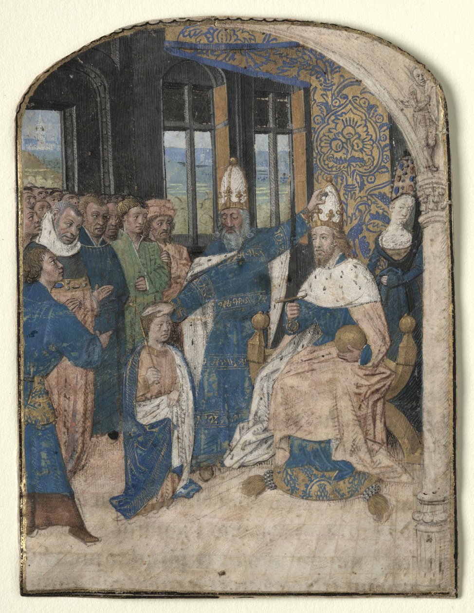 Miniatura z Speculum Historiale: Klaudiusz wyznacza Nerona na swojego następcę, 1447-60. autorstwa Master of Jouvenel des Ursins