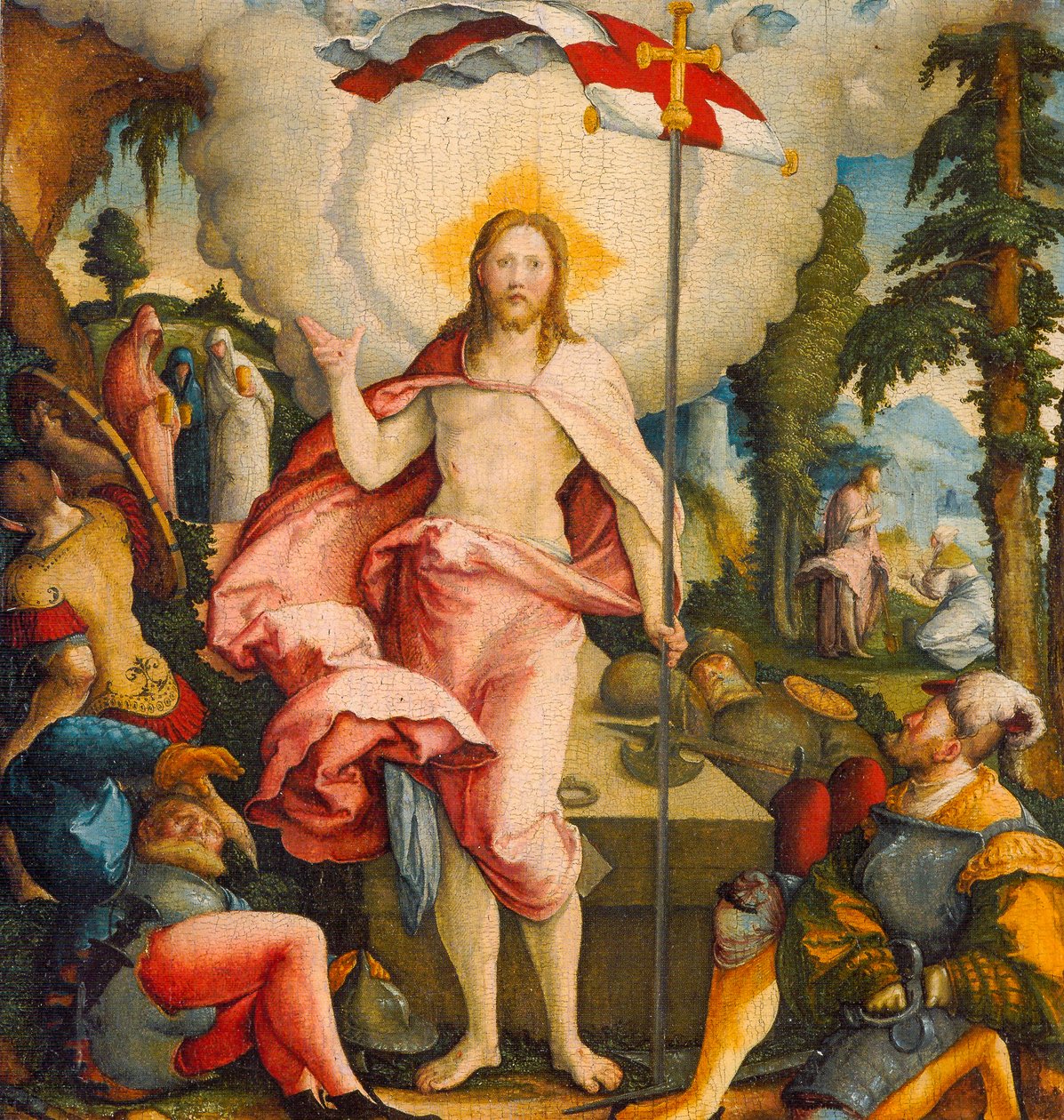 Niemiecki: Die Auferstehung Christi und Noli me tangere Zmartwychwstanie Chrystusa i Noli me tangere autorstwa Master of Messkirch