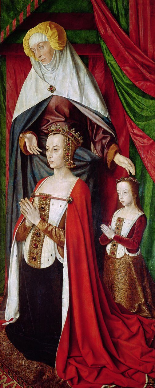 Anny przedstawiającej Annę Francuską (1476-1514) i jej córkę, Zuzannę Burbońską (1491-1521), ok. 1498 r. autorstwa Master of Moulins