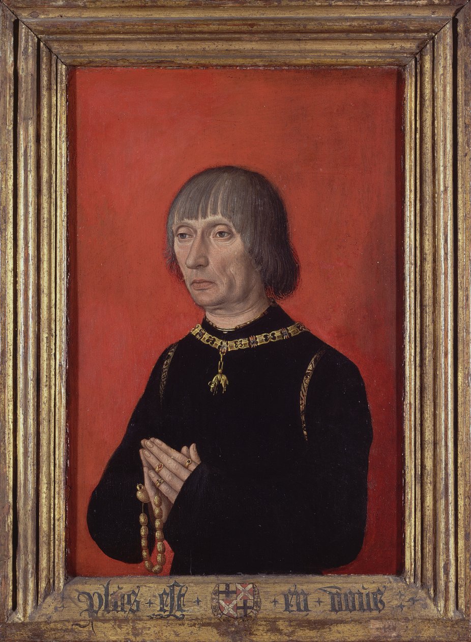 „Portret Ludwika Brugii, Lorda Gruuthuse (1422-1492)” Obraz Mistrza Portretów Książęcych (aktywny ok. 1450) ok. 1490 Groeningemuseum, Brugia autorstwa Master of Portraits of Princes