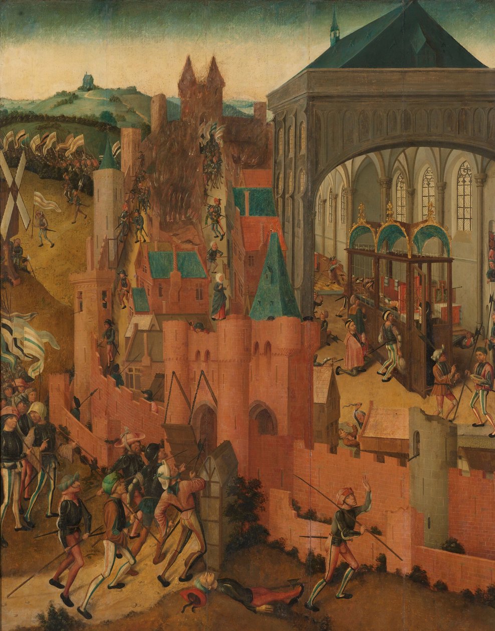 Oblężenie Rhenen Zdobycie Rhenen przez Jana II z Kleve w 1499 autorstwa Master of Rhenen