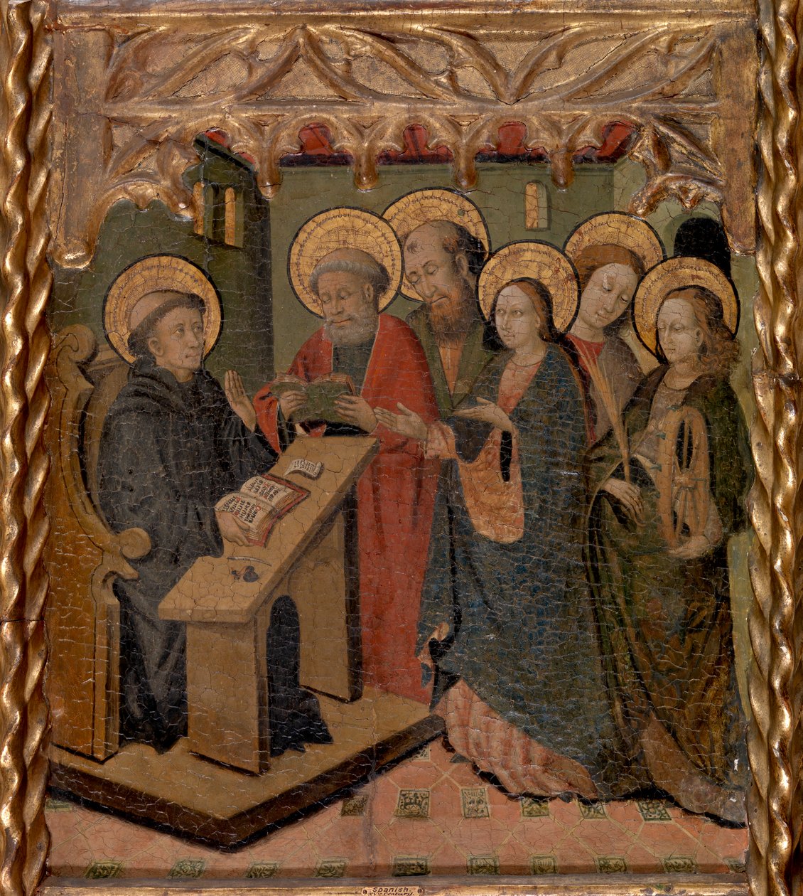 Dziewica Maryja i święci Piotr, Paweł, Jan Ewangelista i Katarzyna Aleksandryjska ukazują się św. Marcinowi autorstwa Master of Riglos