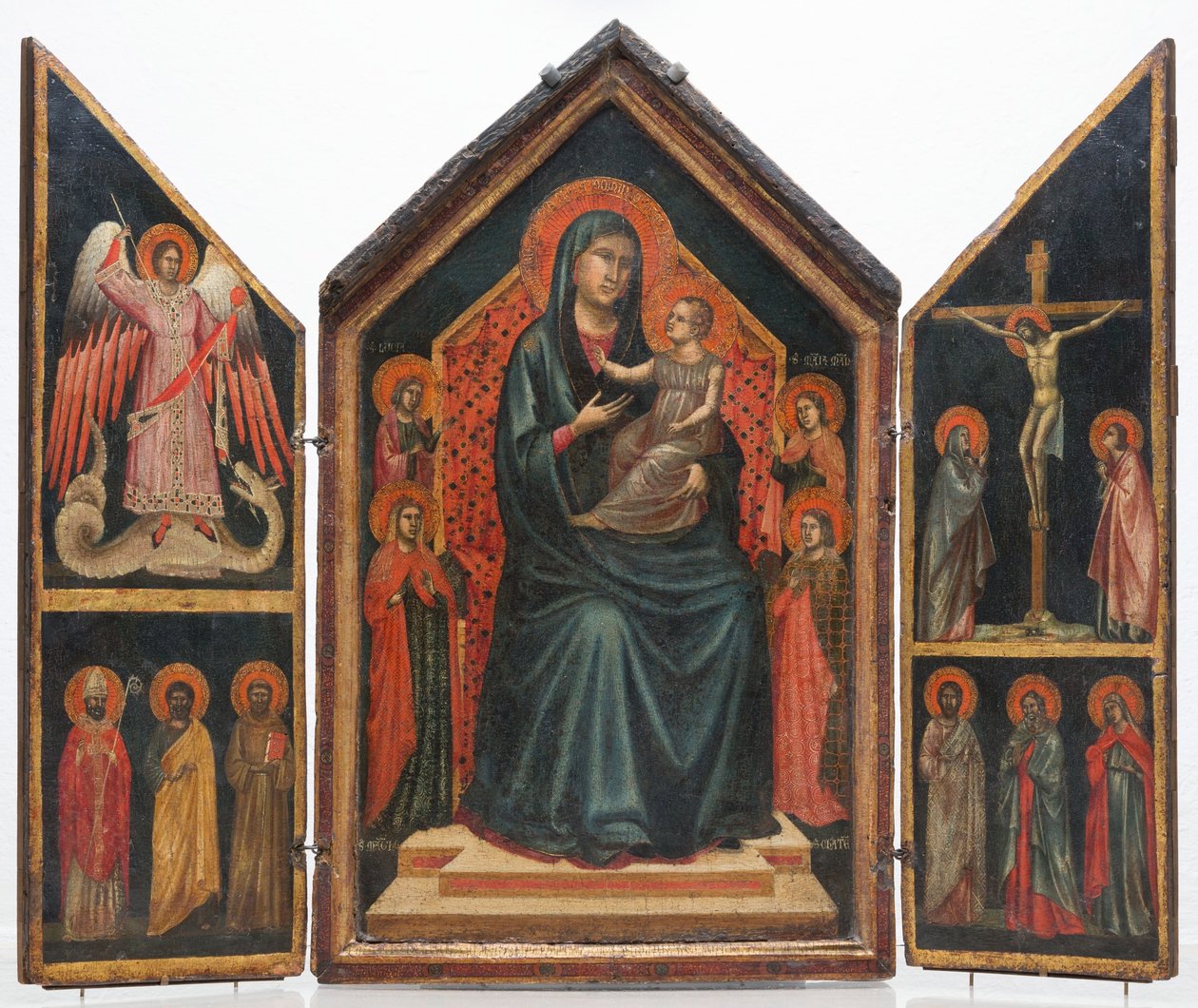 Madonna z Dzieciątkiem na tronie ze świętymi Łucją, Małgorzatą, Marią Magdaleną i Katarzyną Aleksandryjską autorstwa Master of Saint Cecilia