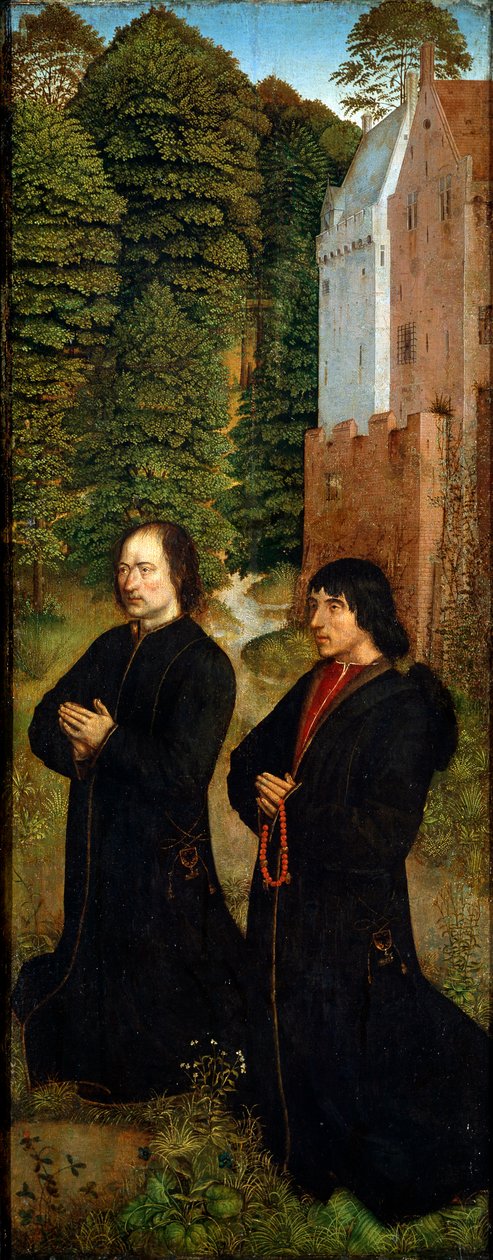 „Dwóch przedstawicieli cechu szewców”, c1492-c1494 autorstwa Master of Saint Crispin and Crispinian