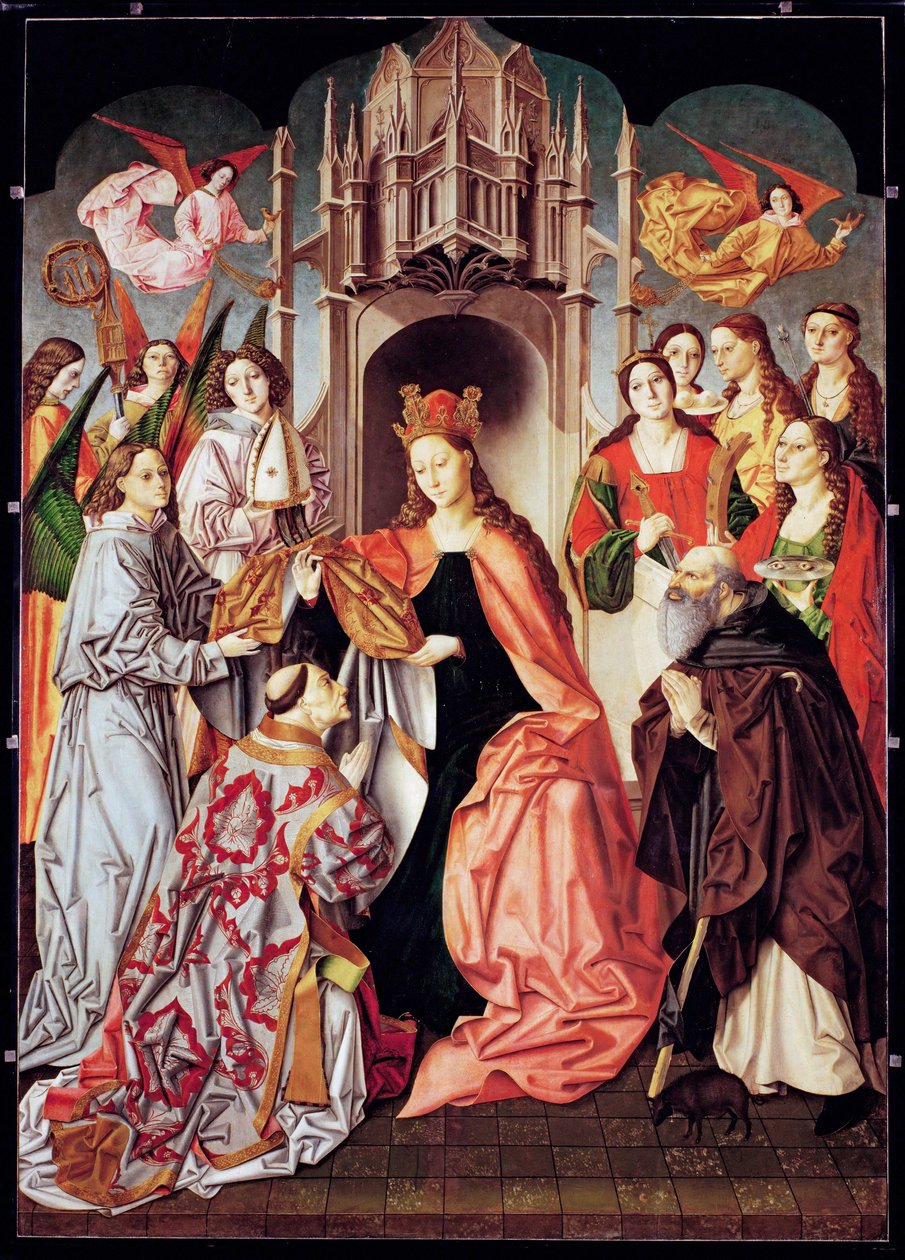 Nałożenie ornatu w Saint Ildenfonse - ... autorstwa Master of San Ildefonso