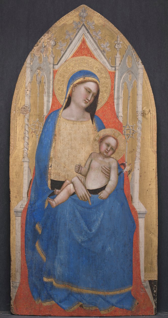 Madonna z Dzieciątkiem na tronie, c. 1350. autorstwa Master of San Lucchese