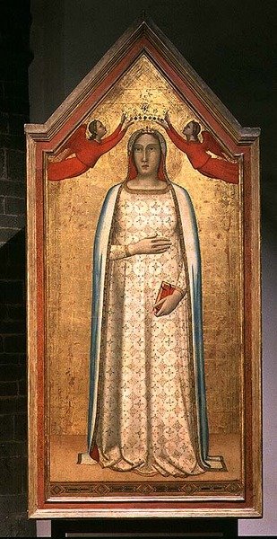 Madonna ukoronowana przez Dwóch Aniołów, znana jako "La Ninna", ok. 1340 (tempera na desce) autorstwa Master of San Martino alla Palma