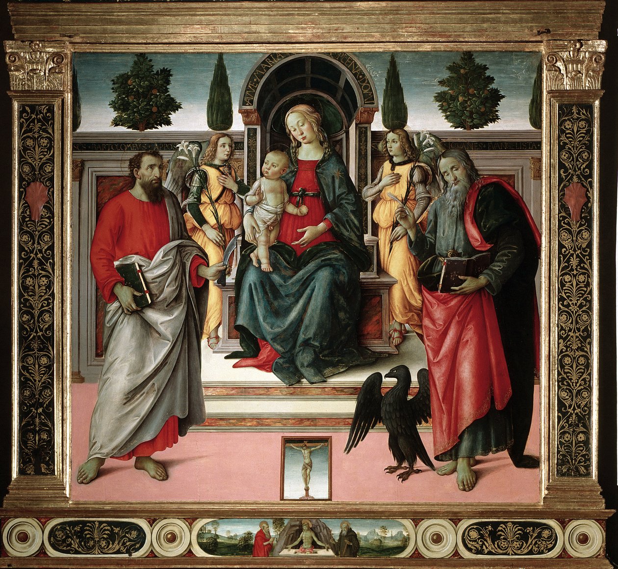 Dziewica z Dzieciątkiem ze św. Janem i św. Bartłomieja Obraz mistrza Santo Spirito (XV w.) Florencja, kościół Santo Spirito, Włochy autorstwa Master of Santo Spirito