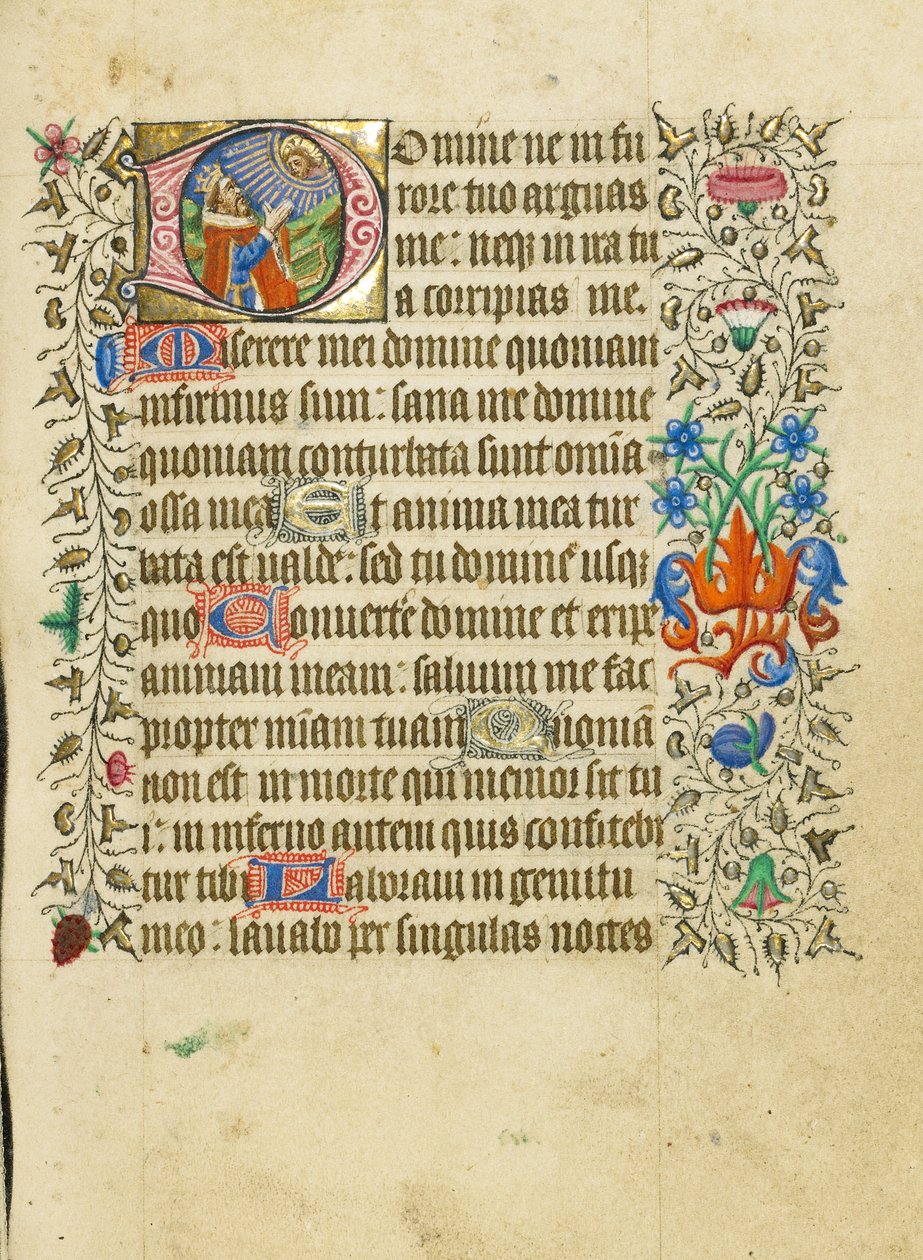 Inicjał D: David w modlitwie autorstwa Master of Sir John Fastolf