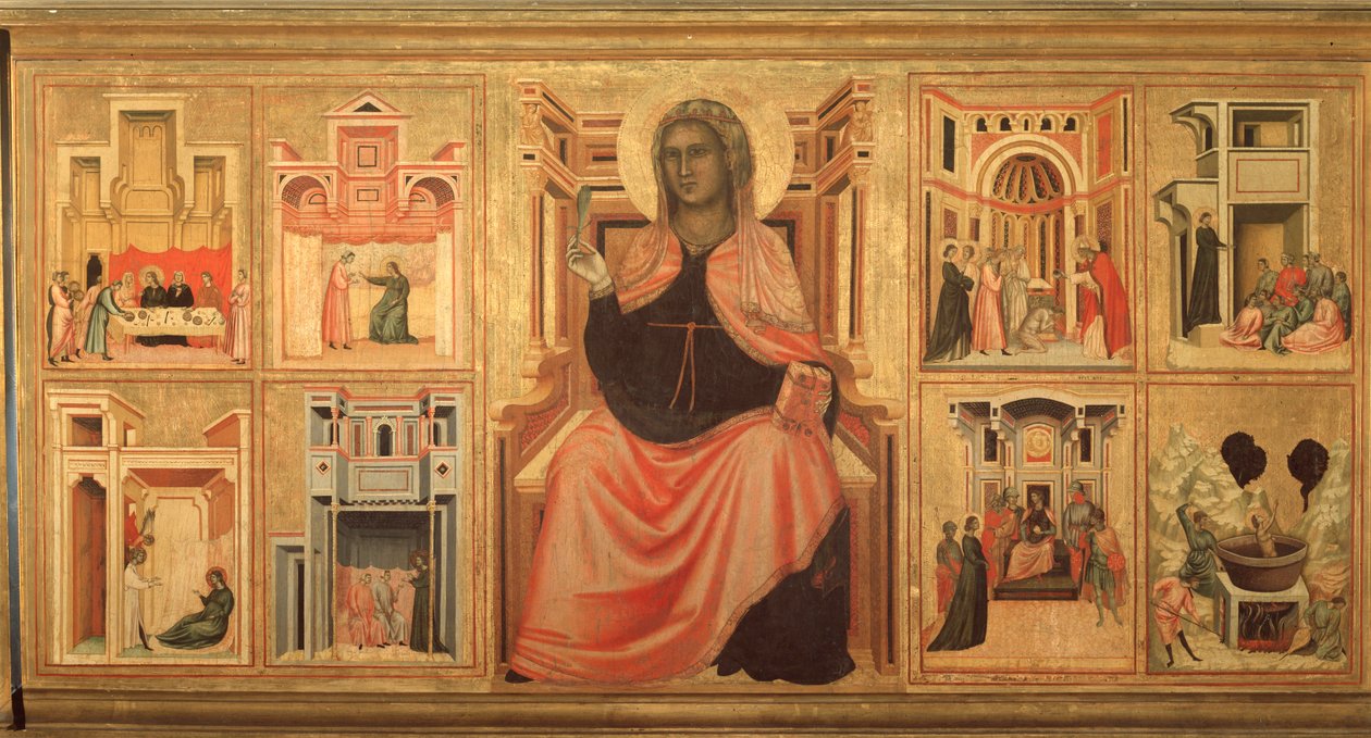 Św. Cecylia i historia jej życia - ołtarz, ok. 1290-1320 autorstwa Master of St. Cecilia