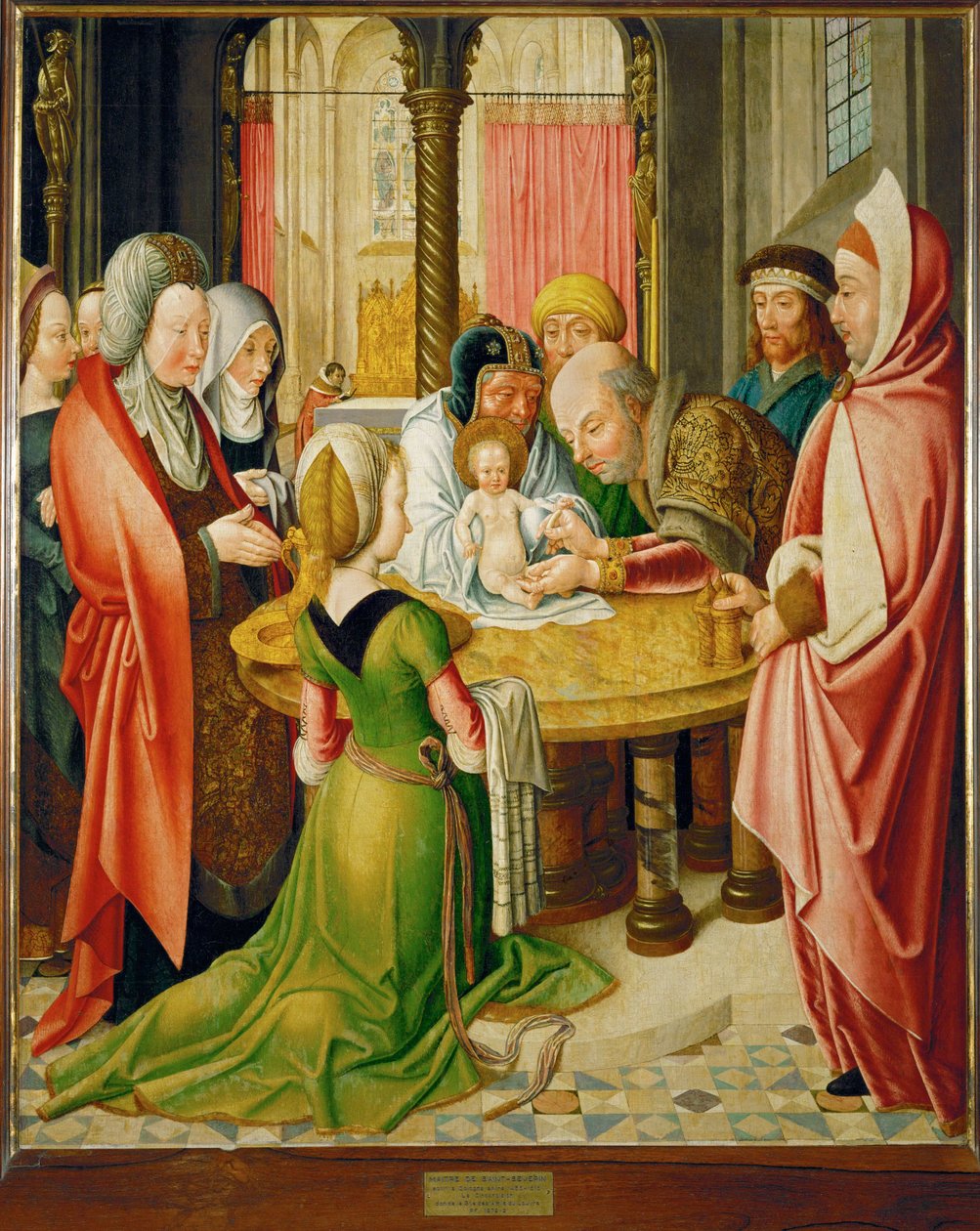Obrzezanie, jeden z dwóch paneli z ołtarza ... autorstwa Master of St. Severin