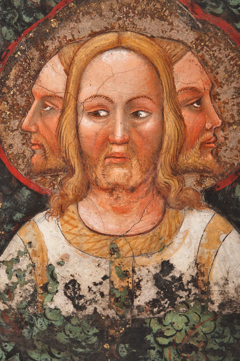 "Trzy twarze Trójcy i Drzewo Życia", Szczegół, ok. 1420 (fresk) autorstwa Master of Vignola