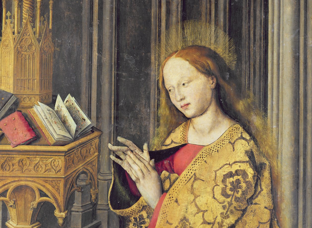 Matka Boża czytająca z Księgi Godzin, ok. 1445 (detal z 26541) autorstwa Master of the Aix Annunciation