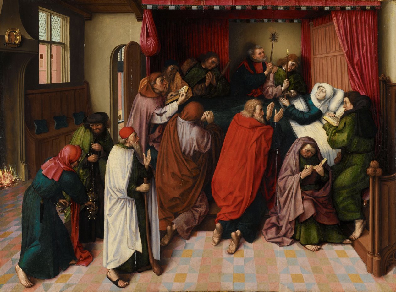 Śmierć Dziewicy, ok. 1500 (olej na desce) autorstwa Master of the Amsterdam Death of the Virgin