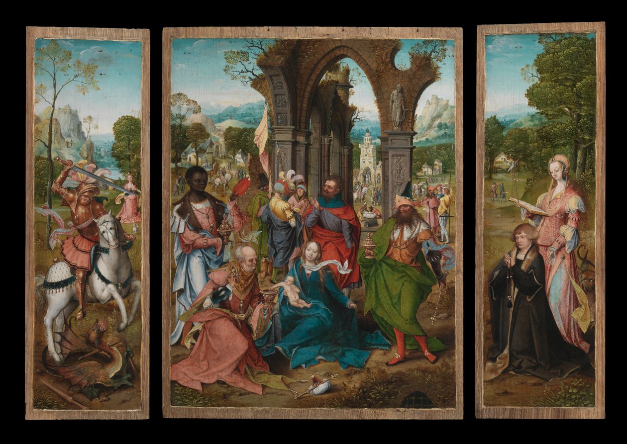 Pokłon Trzech Króli, ok. 1519 r. (olej na desce) autorstwa Master of the Antwerp Adoration