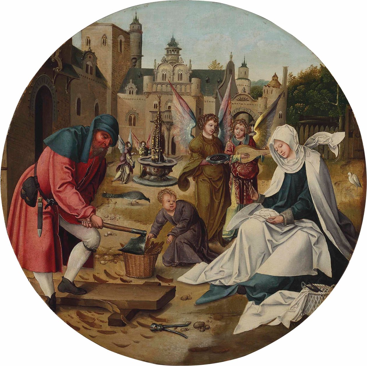 Święta Rodzina autorstwa Master of the Antwerp Adoration