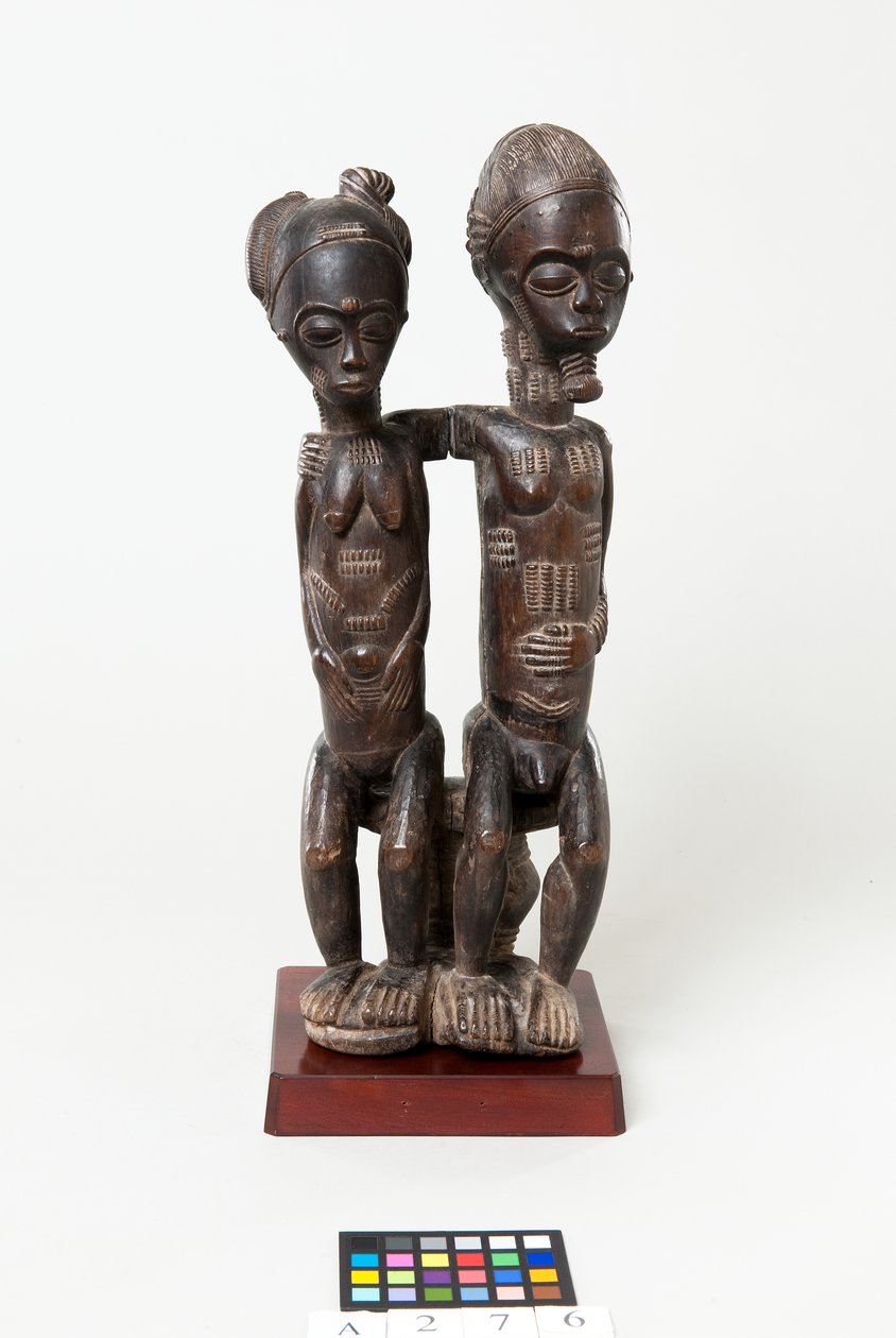 Siedząca para, ok. 1885-99 (drewno) autorstwa Master of the Barnes Couple