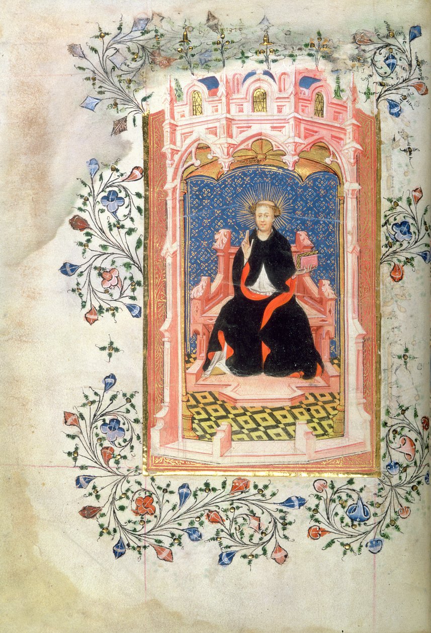Roy 2 A XVIII f.7v St. John of Bridlington (zm. 1379) z Księgą Godzin Jana z Beaufort autorstwa Master of the Beaufort Saints