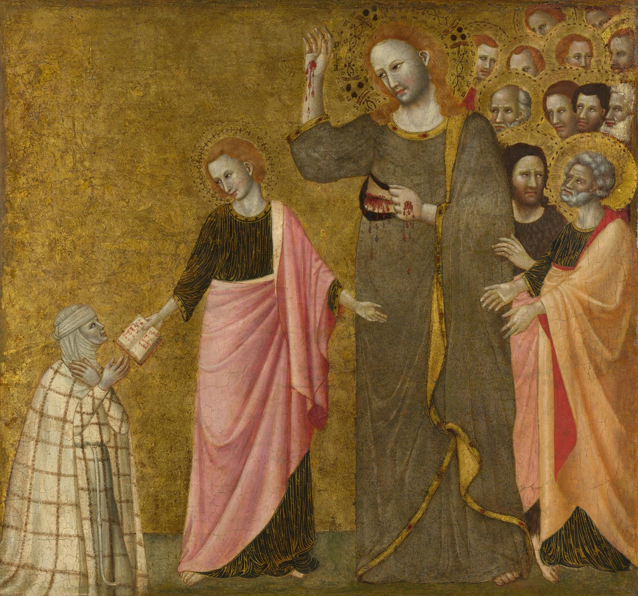 "Wizja św. Klary z Rimini (1282-1326)" Obraz Francesco da Rimini (aktywny ok. 1333-1348) ok. 1340 National Gallery Londyn autorstwa Master of the Blessed Clare of Rimini
