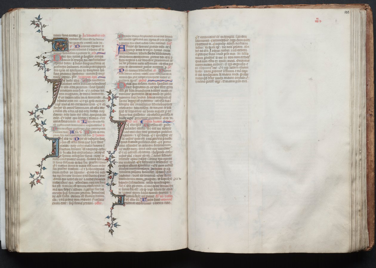 Mszał Gotha: Fol. 101v, Tekst, c. 1375. autorstwa Master of the Boqueteaux