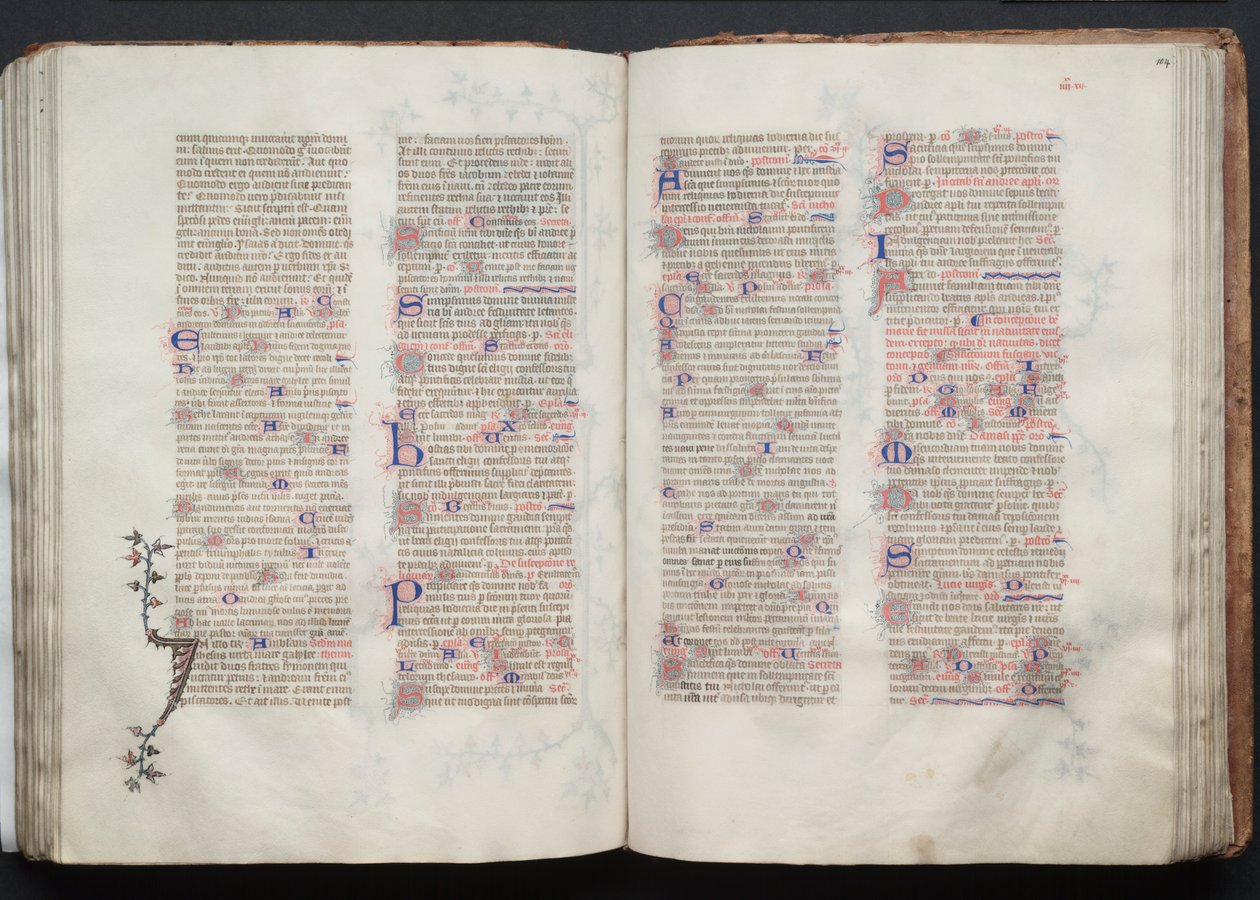 Mszał Gotha: Fol. 103v, Tekst, c. 1375. autorstwa Master of the Boqueteaux