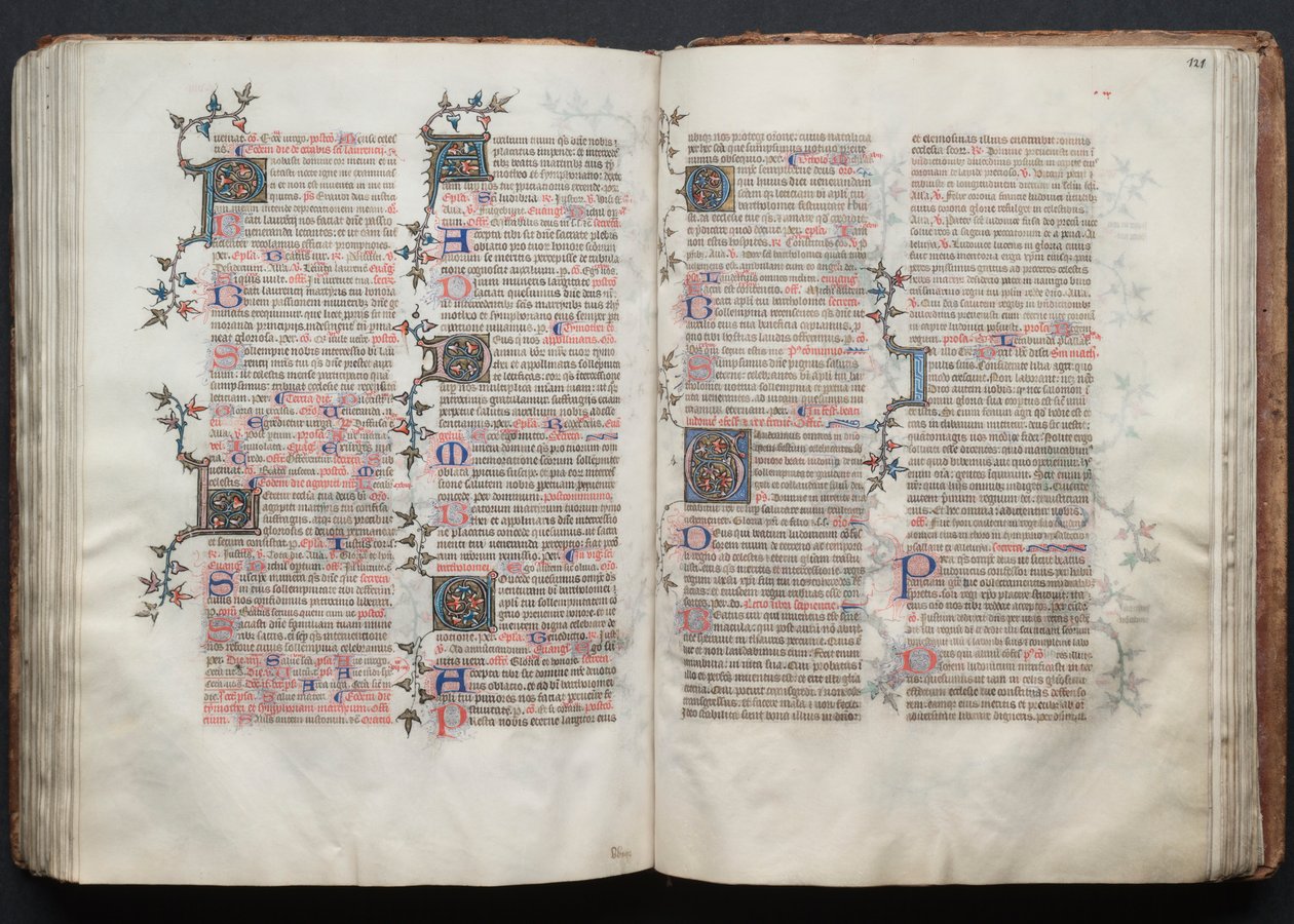 Mszał Gotha: Fol. 121r, Tekst, rozdz. 1375. autorstwa Master of the Boqueteaux
