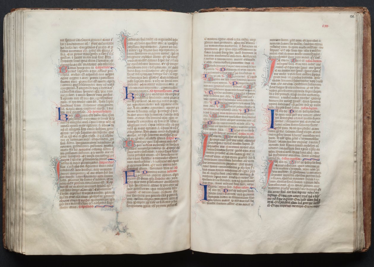 Mszał Gotha: Fol. 130v, Tekst, c. 1375. autorstwa Master of the Boqueteaux